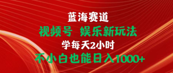 （10818期）蓝海赛道视频号 娱乐新玩法每天2小时小白也能日入1000+-猴哥项目网
