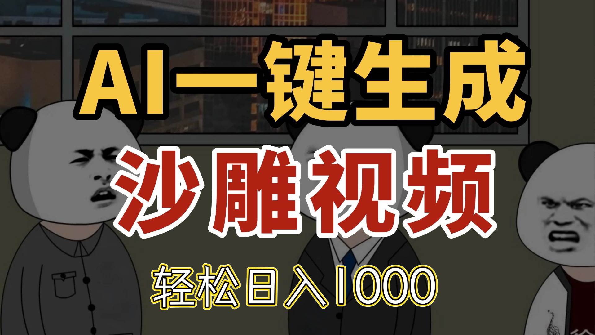 AI一键打造爆款沙雕视频，单条点击量破千万，日赚千元不是梦！-猴哥项目网