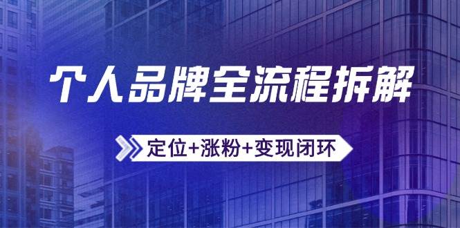 个人品牌塑造全攻略：精准定位+高效涨粉+无缝变现闭环，深度解析微信生态运营与资源高效整合之道-猴哥项目网