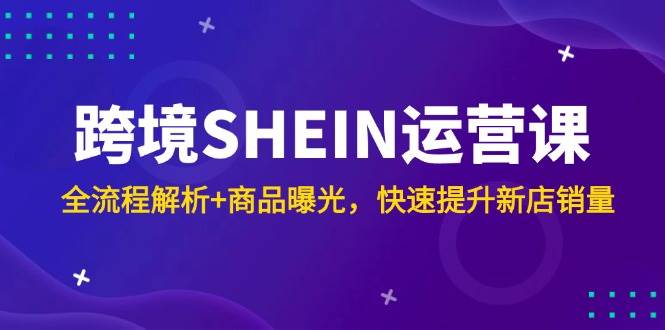 跨境SHEIN运营实战课，深度剖析全流程+商品曝光秘籍，助力新店销量飙升！-猴哥项目网