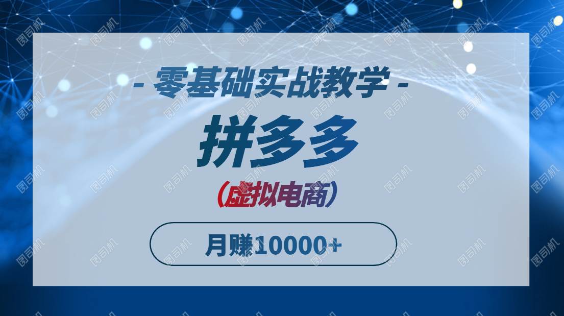 拼多多虚拟电商实战宝典：零基础起飞，新手也能月赚万元！-猴哥项目网