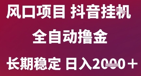 风口项目，六月最新玩法抖音无人挂G，全自动撸金，长期稳定 日入2k+【揭秘】-猴哥项目网