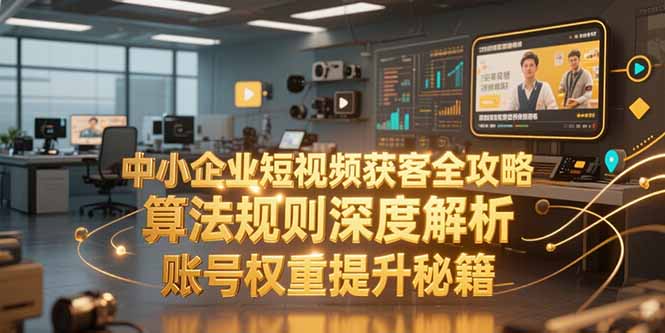 中小企业短视频获客全攻略，算法规则深度解析，账号权重提升秘籍-猴哥项目网