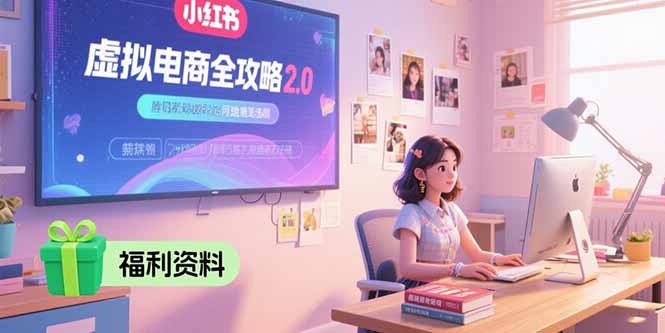 虚拟电商全攻略2.0，开店选品实操流程，账号定位、货源发布、笔记发布技巧-猴哥项目网