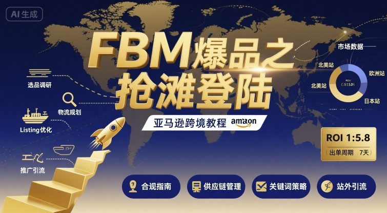 FBM爆品之抢滩登陆-亚马逊跨境教程-猴哥项目网