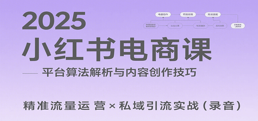 2025小红书电商课：解析算法，创作高转化内容，助力卖家获取流量实现变现(录音)-猴哥项目网