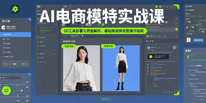AI电商模特实战课，SD工具部署与界面解析，基础换装换背景操作指南-猴哥项目网