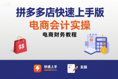 拼多多店快速上手版电商会计实操-电商财务教程-猴哥项目网