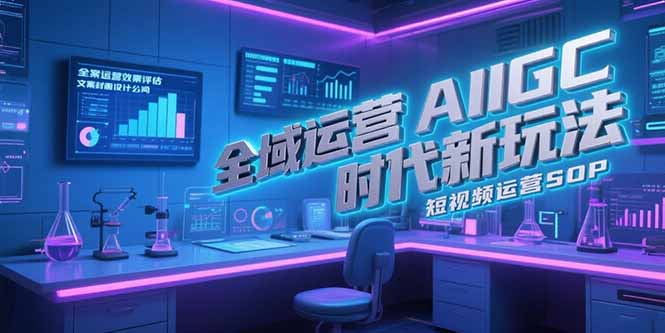 全域运营AIGC时代新玩法，文案封面设计公式，短视频运营SOP-猴哥项目网