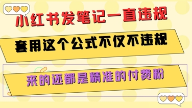 小红书发笔记一直违规，套用这个公式不仅不违规，来的还都是精准的付费粉-猴哥项目网