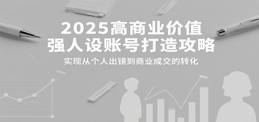2025高商业价值强人设账号打造攻略，实现从个人出镜到商业成交的转化-猴哥项目网