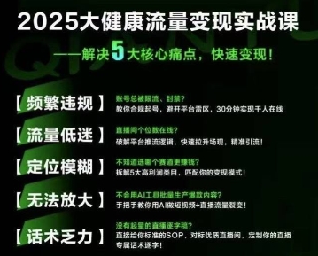 大健康流量全域新增长8.0，三月底线下课视频，大健康万亿蓝海，从类目突围到模式迭代-猴哥项目网
