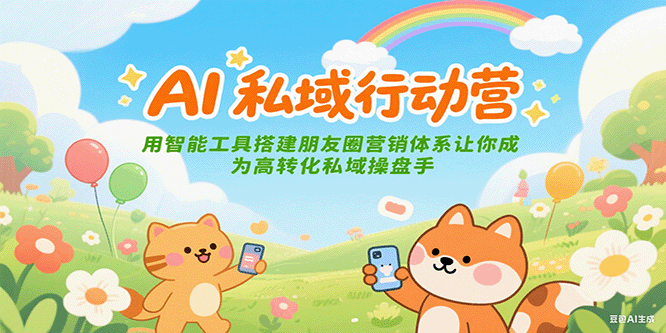 AI私域行动营：用智能工具搭建朋友圈营销体系让你成为高转化私域操盘手-猴哥项目网