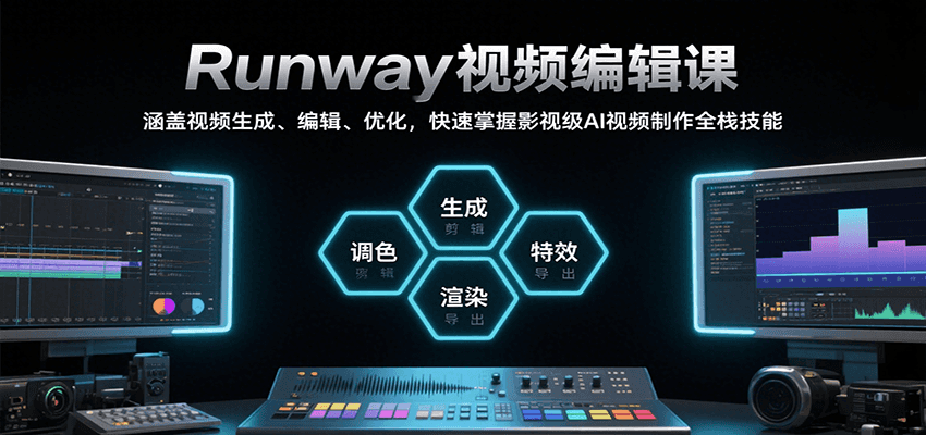 Runway视频编辑课，涵盖视频生成、编辑、优化，快速掌握影视级AI视频制作全栈技能-猴哥项目网