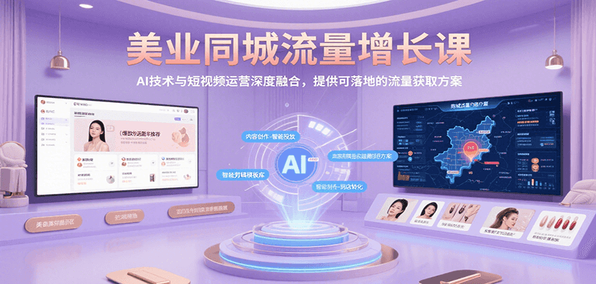 美业同城流量增长课，AI技术与短视频运营深度融合，提供可落地的流量获取方案-猴哥项目网