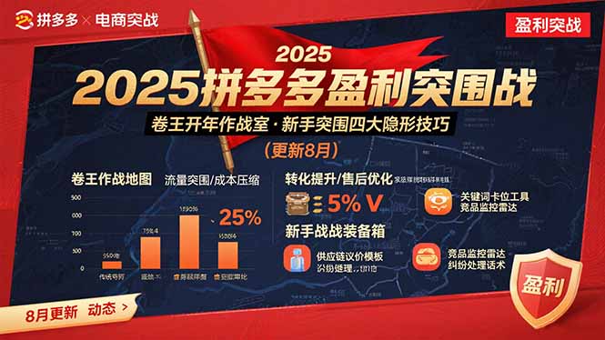 2025拼多多盈利突围战：卷王开年作战室，新手突围四大隐形技巧(更新8月-猴哥项目网