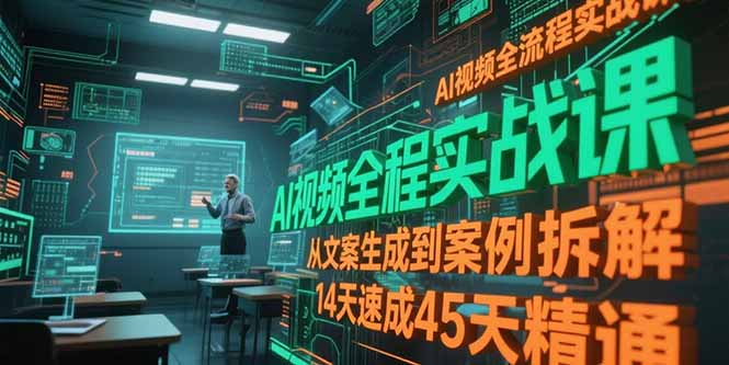 AI视频全流程实战课，从文案生成到案例拆解，14天速成45天精通-猴哥项目网