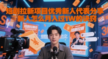 短剧拉新项目优秀新人代表分享新人怎么月入过1W的诀窍-猴哥项目网