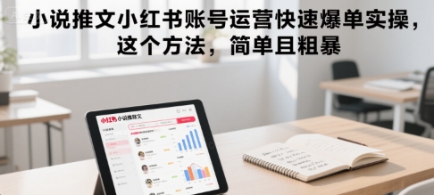 小说推文小红书账号运营快速爆单实操，这个方法，简单且粗暴-猴哥项目网