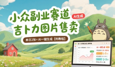 小众副业赛道 吉卜力图片售卖 单日2张+ AI一键生成【附教程】-猴哥项目网