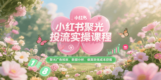 小红书聚光投流实操课程，聚光广告投放、数据分析、做高效低成本获客-猴哥项目网
