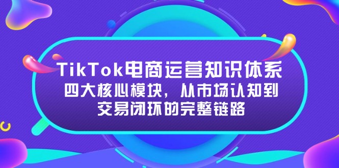 TikTok电商运营知识体系：四大核心模块，从市场认知到交易闭环的完整链路-猴哥项目网