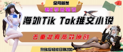 海外tiktok小说推文暴力项目，高停留率，高转化率，上手后一天搞顿饭钱不是问题-猴哥项目网
