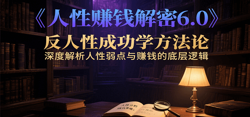 人性赚钱解密6.0，反人性成功学方法论，深度解析人性弱点与赚钱的底层逻辑-猴哥项目网