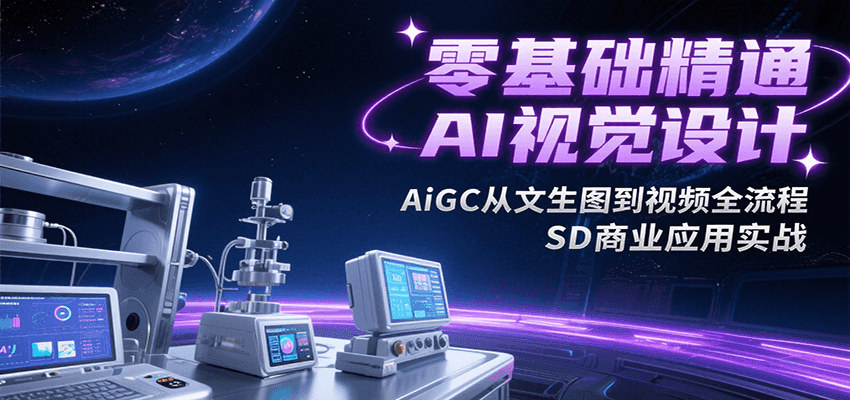零基础精通AI视觉设计，AiGC从文生图到视频全流程，SD商业应用实战-猴哥项目网