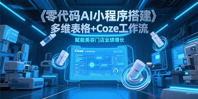 零代码AI小程序搭建，多维表格+Coze工作流，赋能美容门店业绩增长-猴哥项目网