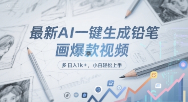最新AI一键生成铅笔画爆款视频，多平台分发，日 入1k+，小白轻松上手【揭秘】-猴哥项目网