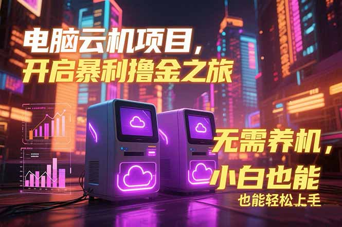 电脑云机项目 暴力撸金玩法，不需要养机 配置没有要求 单机100个窗口一…-猴哥项目网