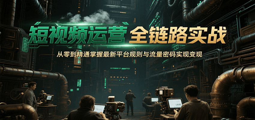短视频运营全链路实战，从零到精通掌握最新平台规则与流量密码实现变现-猴哥项目网
