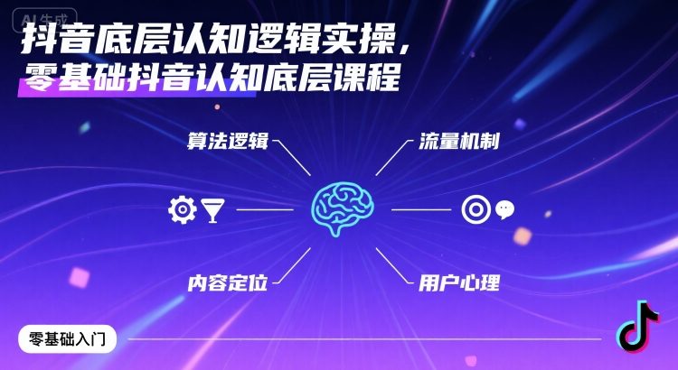 抖音底层认知逻辑实操，零基础抖音认知底层课程-猴哥项目网