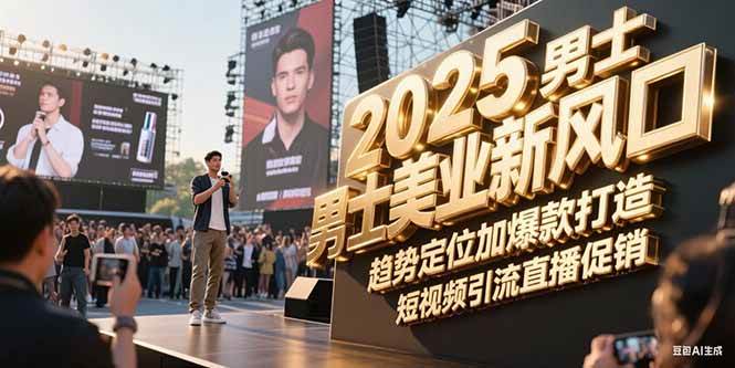 2025男士美业新风口，趋势定位加爆款打造，短视频引流直播促销-猴哥项目网