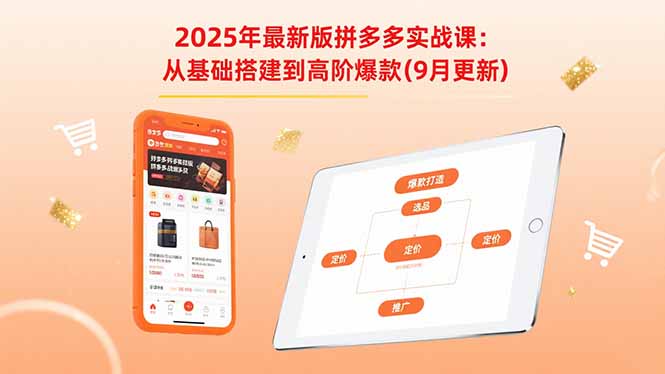 2025年最新版拼多多实战课：从基础搭建到高阶爆款(9月更新-猴哥项目网