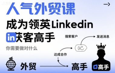 人气外贸课-成为领英Linkedin获客高手，你需要做对什么-猴哥项目网