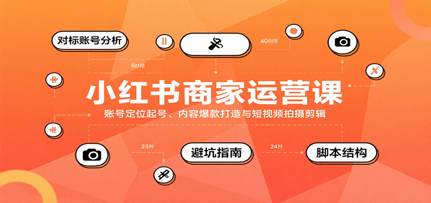 小红书商家运营课，账号定位起号、内容爆款打造与短视频拍摄剪辑-猴哥项目网
