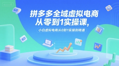 拼多多全域虚拟电商从零到1实操课，小白虚拟电商从0到1实操到精通-猴哥项目网