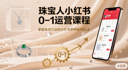 珠宝人小红书0-1运营课程，掌握珠宝行业的小红书多种账号玩法-猴哥项目网