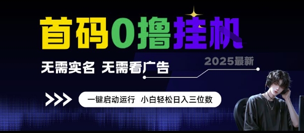 首码0撸挂G项目，无需实名无需看广告 一键启动运行，小白轻松日入三位数【揭秘】-猴哥项目网