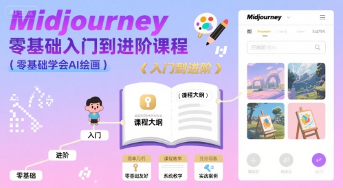 midjourney零基础入门到进阶课程，零基础学会AI绘画-猴哥项目网