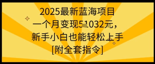 2025最新蓝海项目一个月变现1w+新手小白也能轻松上手【附全套指令】-猴哥项目网