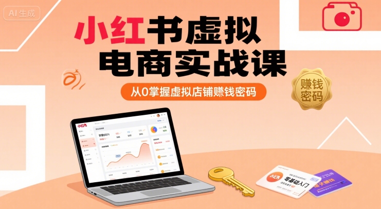 小红书虚拟电商实战课，从0掌握虚拟店铺賺钱密码-猴哥项目网