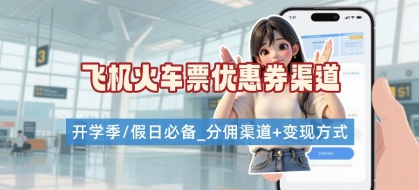 学生党必看！机票火车票优惠券申请渠道 + 项目打法，开学季节日速存-猴哥项目网