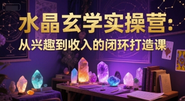 水晶玄学实操营：从兴趣到收入的闭环打造课-猴哥项目网