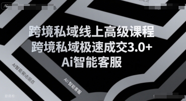 跨境私域线上高级课程，跨境私域极速成交3.0+Ai智能客服-猴哥项目网