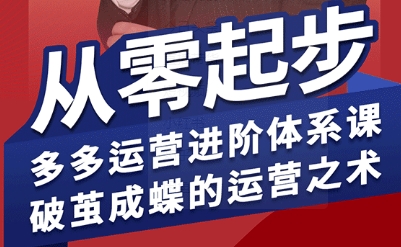 拼多多运营进阶系统课，从零起步，多多运营进阶体系课，破茧成蝶的运营之术-猴哥项目网