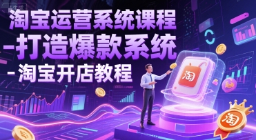 淘宝运营系统课程-打造爆款系统-淘宝开店教程-猴哥项目网