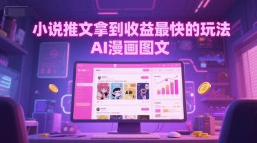 小说推文拿到收益最快的玩法，AI漫画图文-猴哥项目网